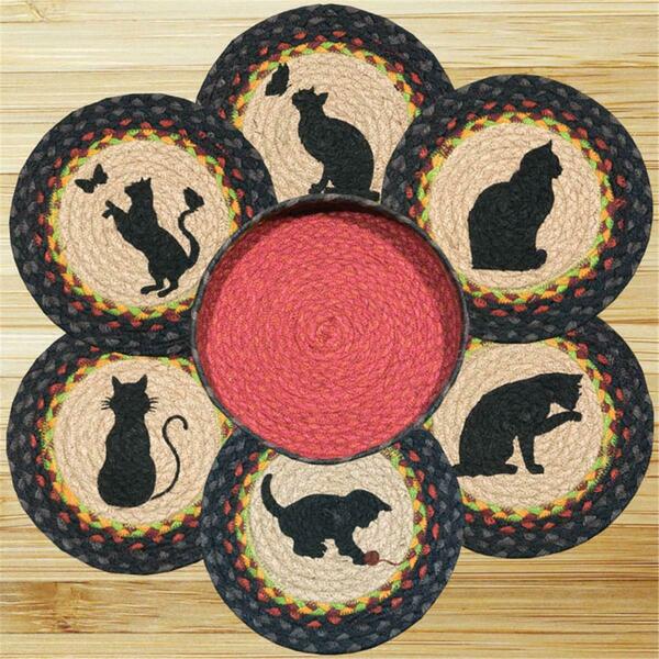 Capitol Earth Rugs Cats Trivets in a Basket 56-238C
